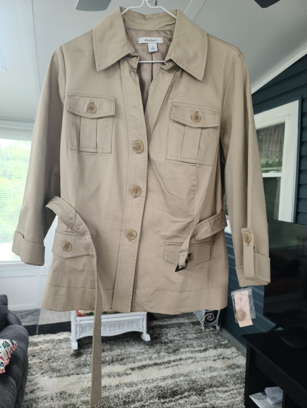 Dress Barn Light Tan Utility Jacket with Belt